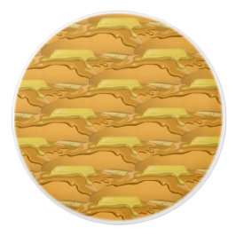 Pomo De Cerámica Patrón de panqueque y jarabe de arce lindo marrón 