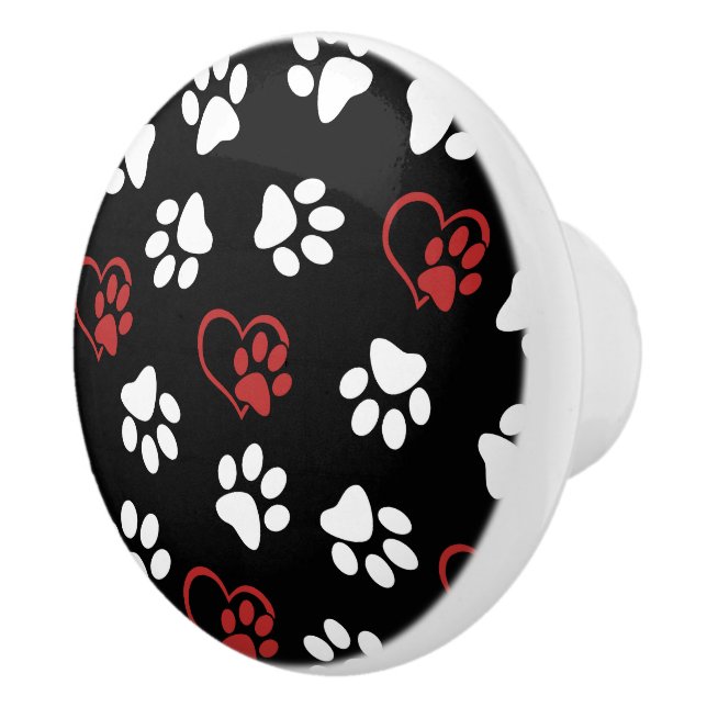 Pomo De Cerámica Patrón De Patas, Patas Blancas, Patas Rojas, Coraz (Derecha)