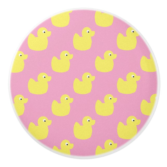 Pomo De Cerámica Patrón de patitos amarillos (Anverso)