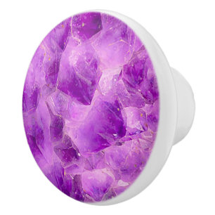 Pomo De Cerámica Patrón de Piedra Gem, Ametismo Púrpura