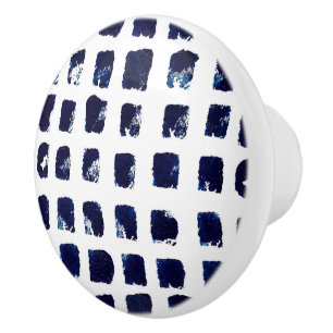 Pomo De Cerámica Patrón de pintura de pinzas de pincel azul