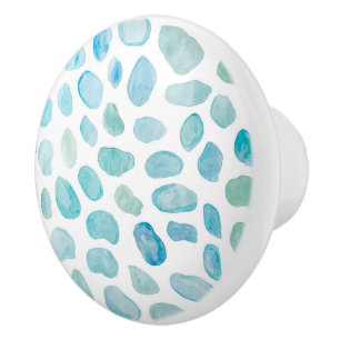 Pomo De Cerámica Patrón de pintura de vidrio marino