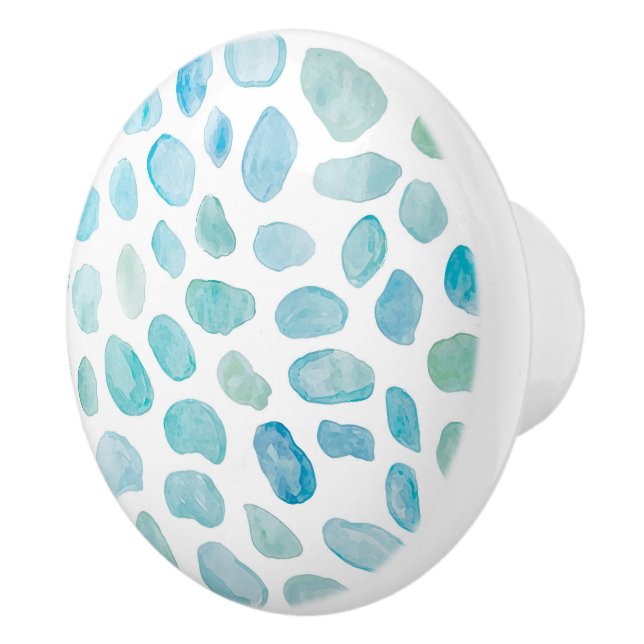 Pomo De Cerámica Patrón de pintura de vidrio marino (Derecha)