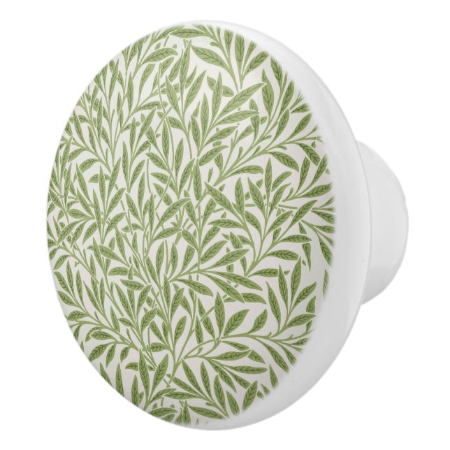 Pomo De Cerámica Patrón de ramas verdes frondosas  (Derecha)
