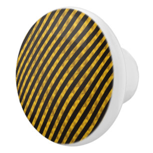 Pomo De Cerámica Patrón de rayas BG negro oro + tus ideas