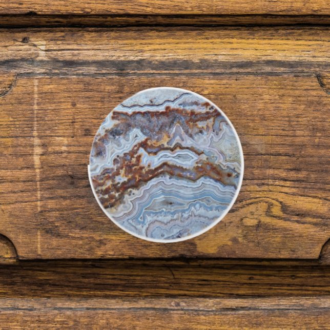 Pomo De Cerámica Patrón de roca de Lace Agate (In Situ)