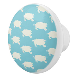 Pomo De Cerámica Patrón de tortuga marina vintage