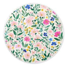 Pomo De Cerámica Patrón Floral