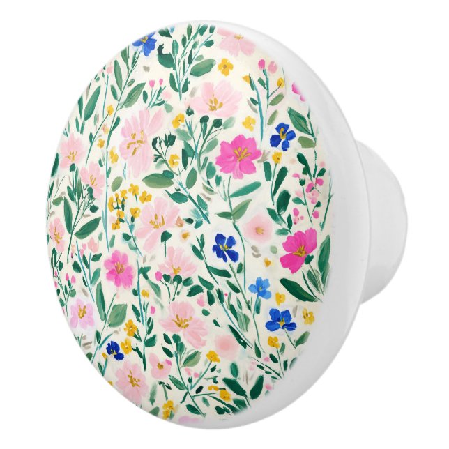 Pomo De Cerámica Patrón Floral (Derecha)