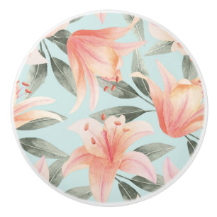 Pomo De Cerámica Patrón floral