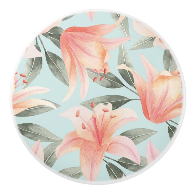 Pomo De Cerámica Patrón floral (Anverso)
