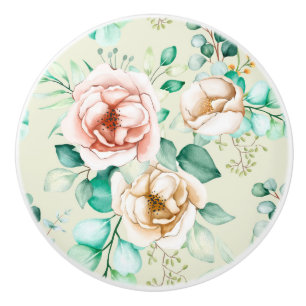 Pomo De Cerámica Patrón floral