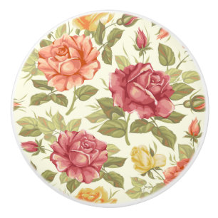 Pomo De Cerámica Patrón floral