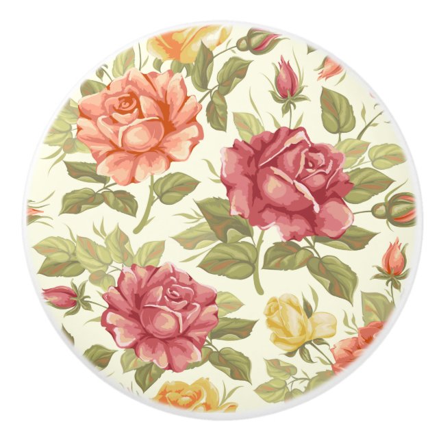 Pomo De Cerámica Patrón floral (Anverso)