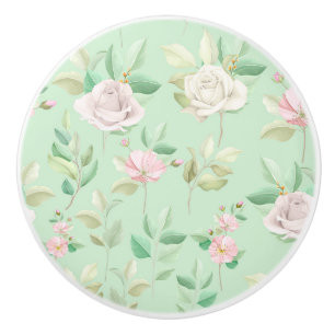 Pomo De Cerámica Patrón floral