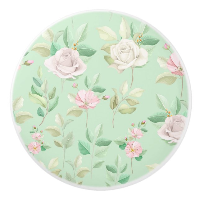 Pomo De Cerámica Patrón floral (Anverso)