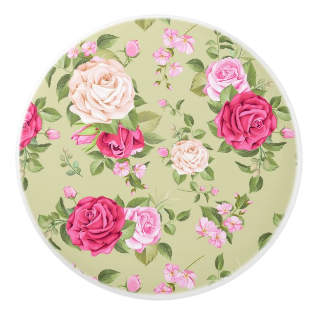 Pomo De Cerámica Patrón floral (Anverso)