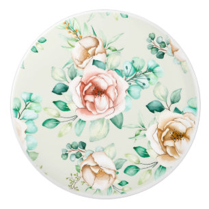 Pomo De Cerámica Patrón floral