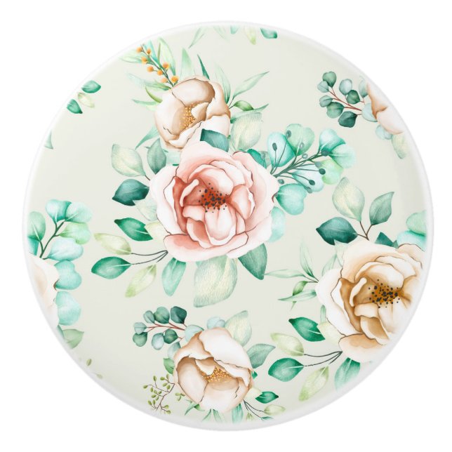 Pomo De Cerámica Patrón floral (Anverso)