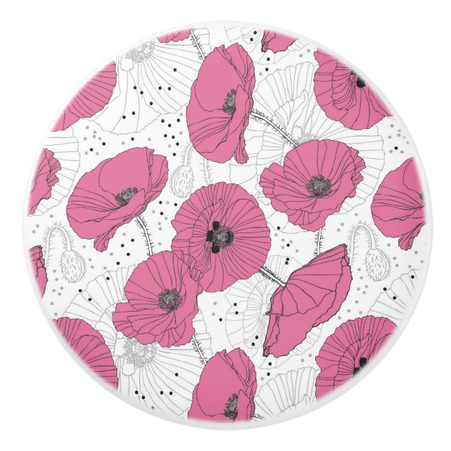 Pomo De Cerámica Patrón floral (Anverso)