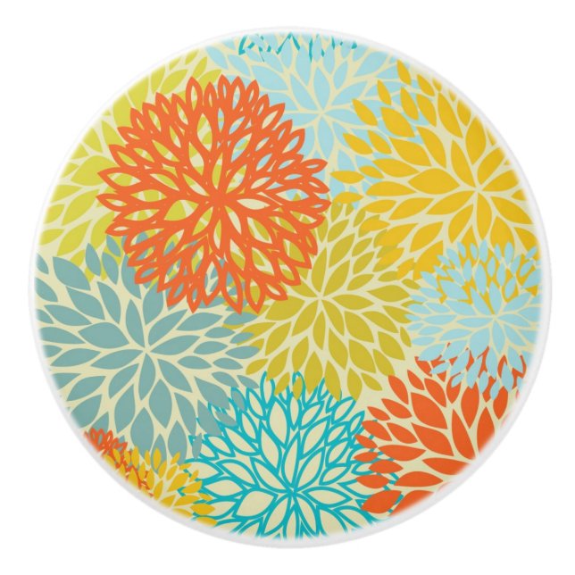 Pomo De Cerámica Patrón floral 3 (Anverso)