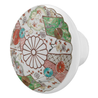 Pomo De Cerámica Patrón floral Chinoiserie Japón China