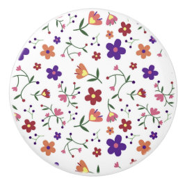 Pomo De Cerámica Patrón floral dibujado a mano