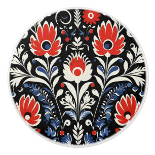 Pomo De Cerámica Patrón folicular floral