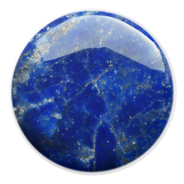 Pomo De Cerámica Patrón Gemstone Azul Lapis Lazuli (Anverso)