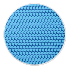 Pomo De Cerámica Patrón geométrico azul profundo