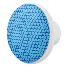 Pomo De Cerámica Patrón geométrico azul profundo