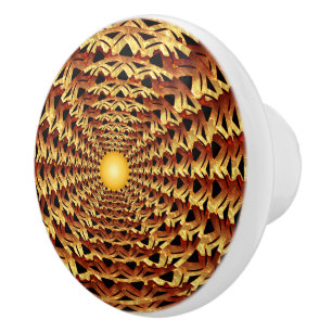 Pomo De Cerámica Patrón geométrico de la banda de la cesta redond