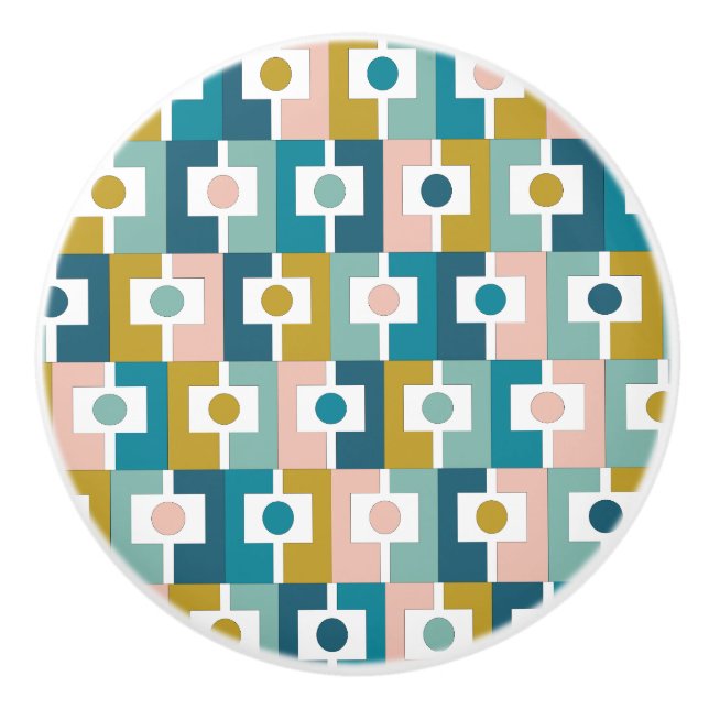 Pomo De Cerámica Patrón geométrico moderno Rektangel de mediados de (Anverso)