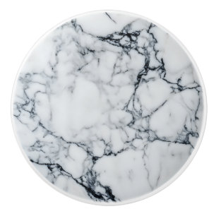 Pomo De Cerámica Patrón gris de mármol natural
