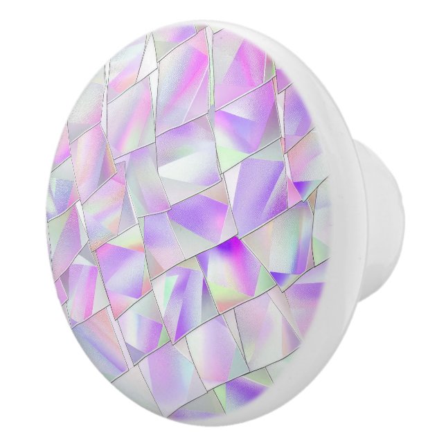 Pomo De Cerámica Patrón holográfico rosa y púrpura (Derecha)