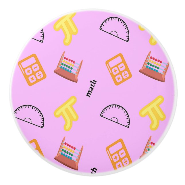 Pomo De Cerámica Patrón matemático en rosa (Anverso)