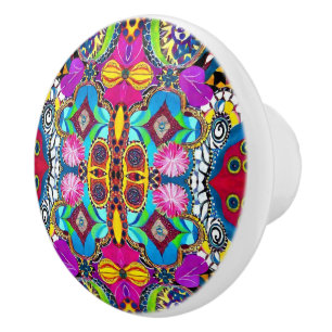 Pomo De Cerámica Patrón multicolor artístico estético Bahia inspira