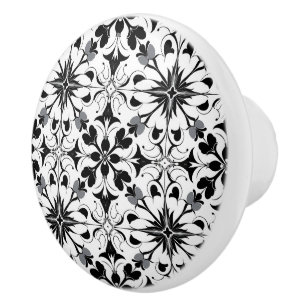 Pomo De Cerámica Patrón negro elegante
