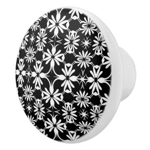 Pomo De Cerámica Patrón negro elegante