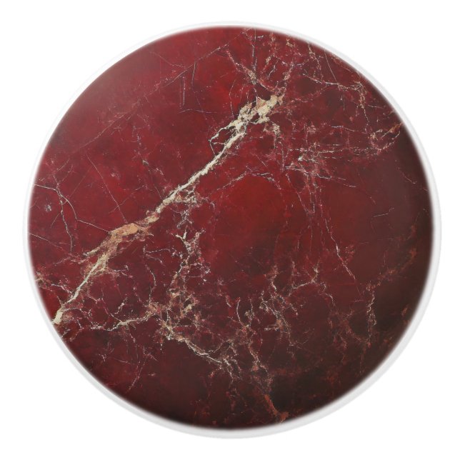 Pomo De Cerámica Patrón oscuro de mármol rojo (Anverso)