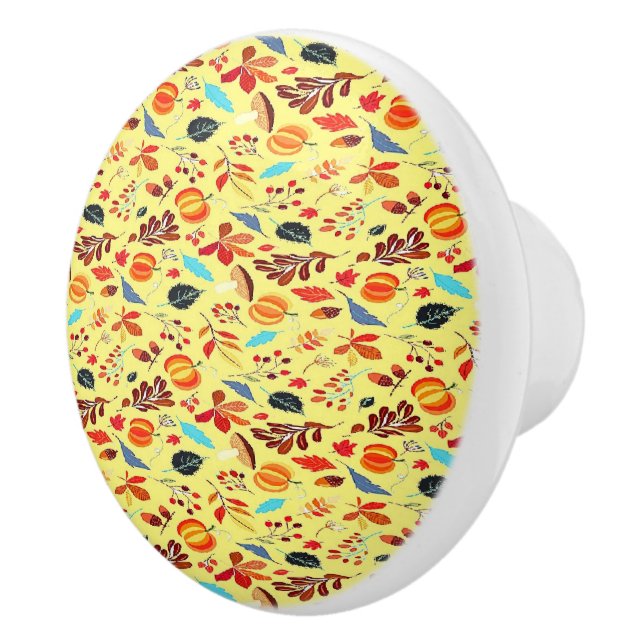 Pomo De Cerámica Patrón otoño en amarillo (Derecha)
