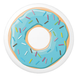 Pomo De Cerámica Patrón Retro Colorido de Donas Minimalista Fiesta 