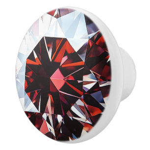 Pomo De Cerámica Patrón rojo de diamantes