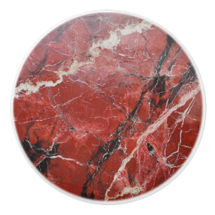 Pomo De Cerámica Patrón rojo natural de Marble
