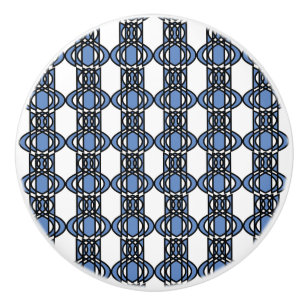 Pomo De Cerámica Patrón Scarab de resumen de color azul elegante