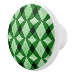 Pomo De Cerámica Patrón verde elegante