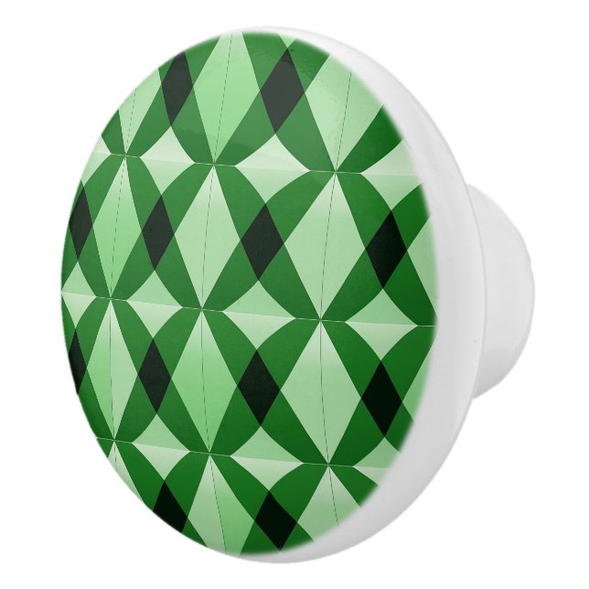 Pomo De Cerámica Patrón verde elegante (Derecha)