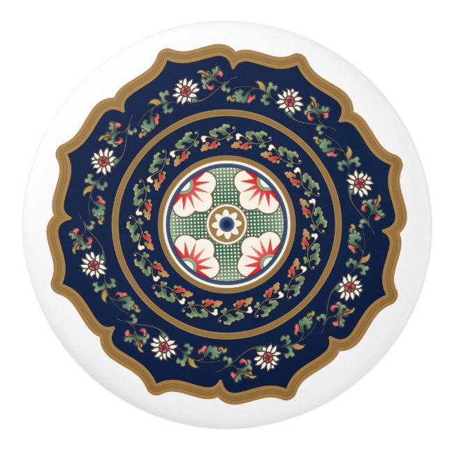 Pomo De Cerámica Patrones de Mah Jongg (Anverso)