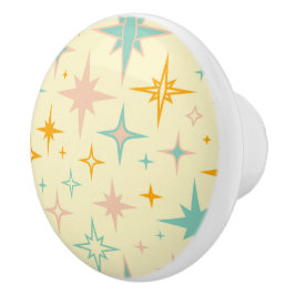Pomo De Cerámica Pattern of colorful retro stars