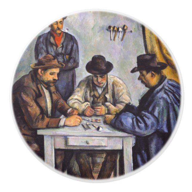 Pomo De Cerámica Paul Cezanne - Los jugadores de cartas (Anverso)